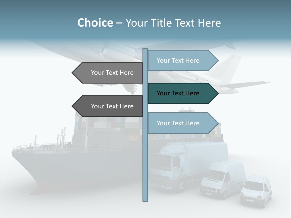 Avion Bleu Stockage PowerPoint Template