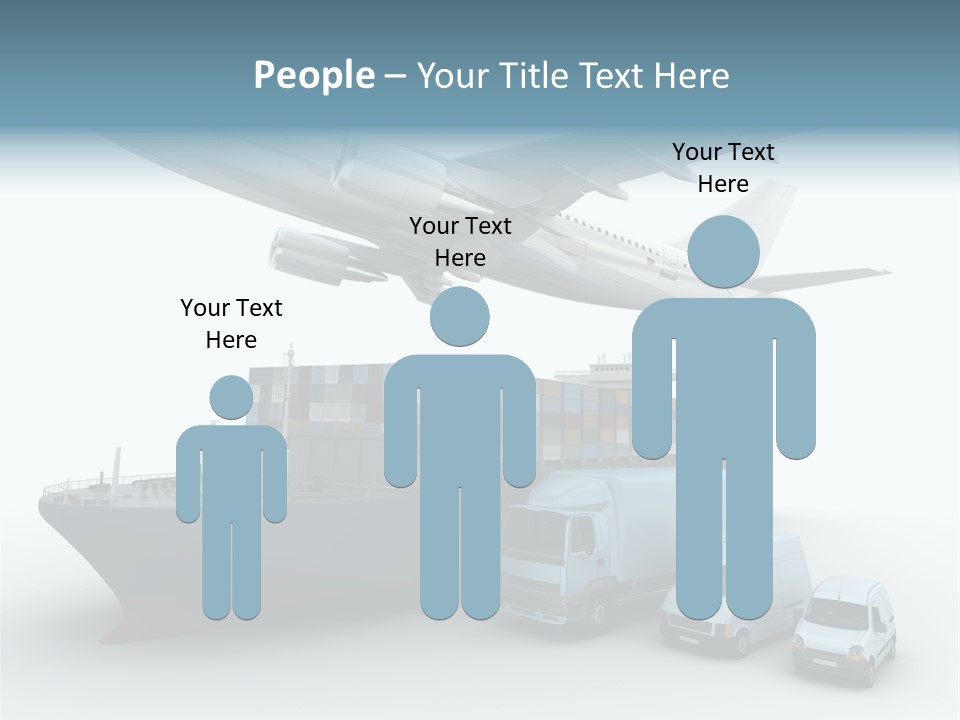 Avion Bleu Stockage PowerPoint Template