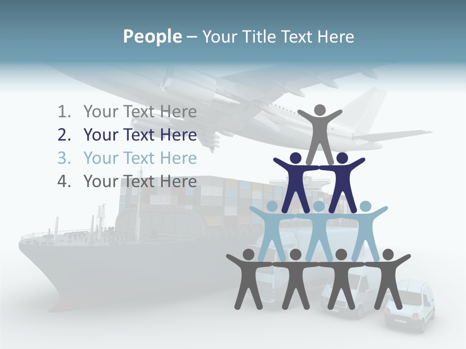 Avion Bleu Stockage PowerPoint Template