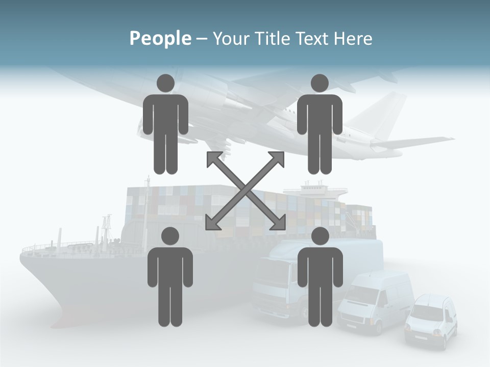 Avion Bleu Stockage PowerPoint Template