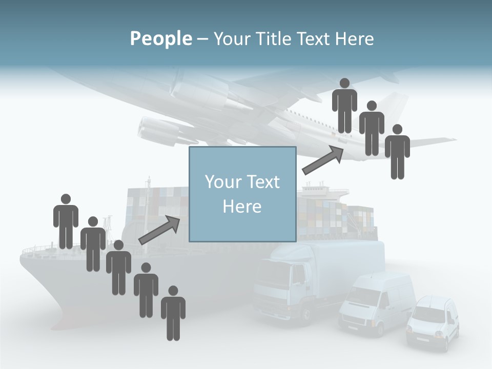 Avion Bleu Stockage PowerPoint Template