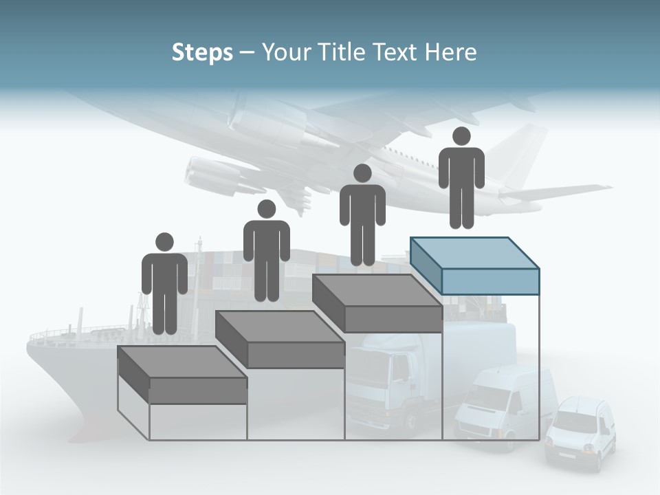 Avion Bleu Stockage PowerPoint Template