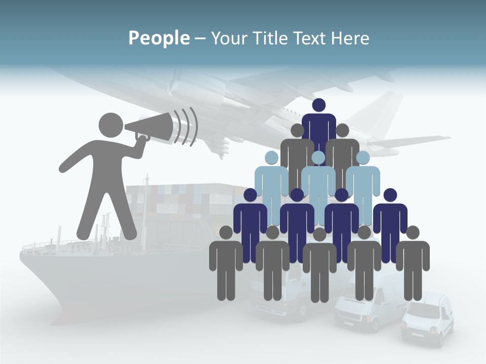 Avion Bleu Stockage PowerPoint Template