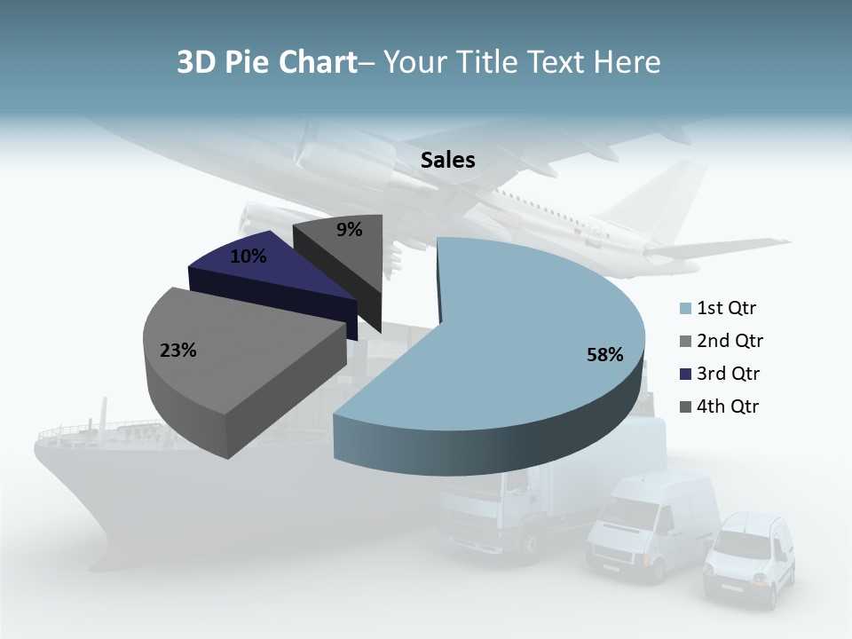 Avion Bleu Stockage PowerPoint Template