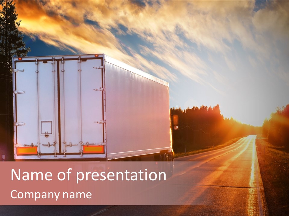 Truck Highway Professional PowerPoint Template