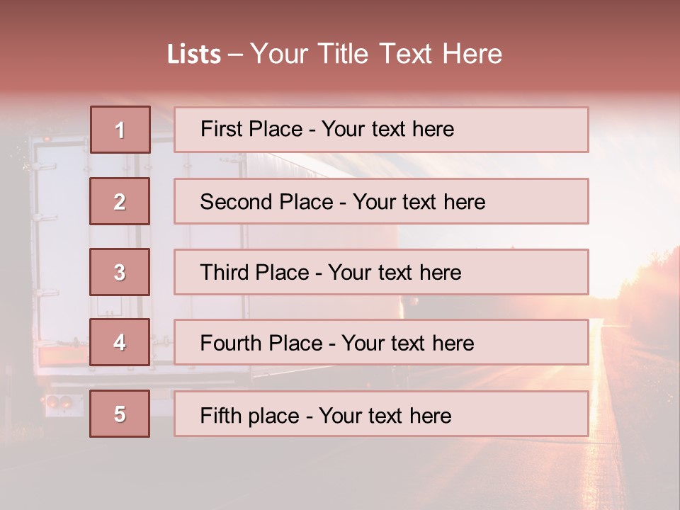 Truck Highway Professional PowerPoint Template