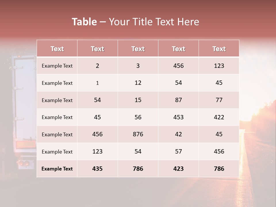 Truck Highway Professional PowerPoint Template