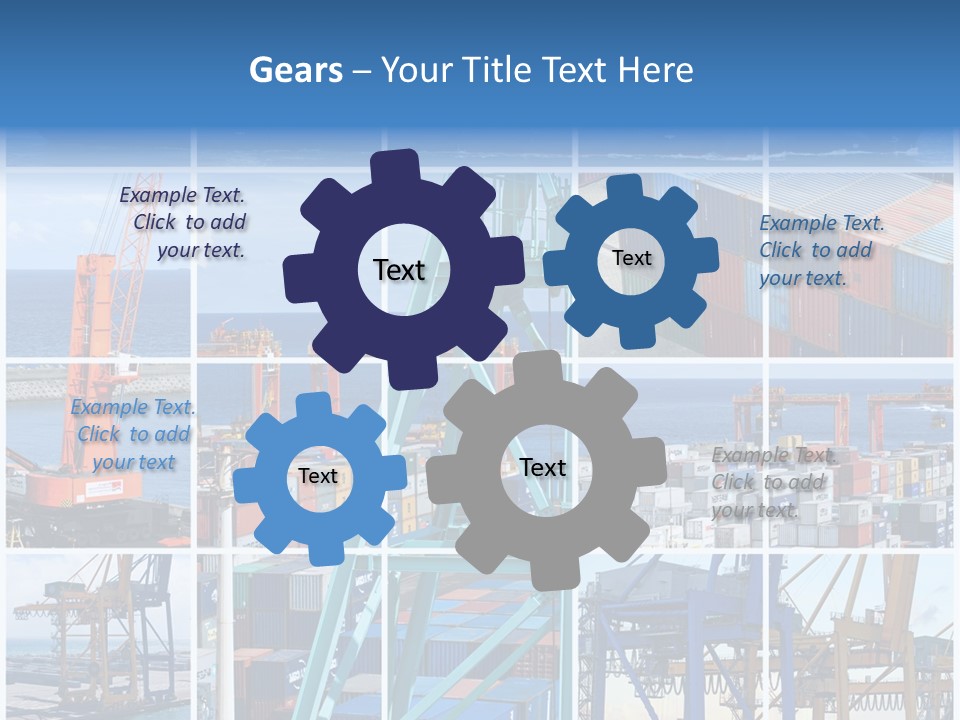 Porteconteneur Portiques Marchandise PowerPoint Template