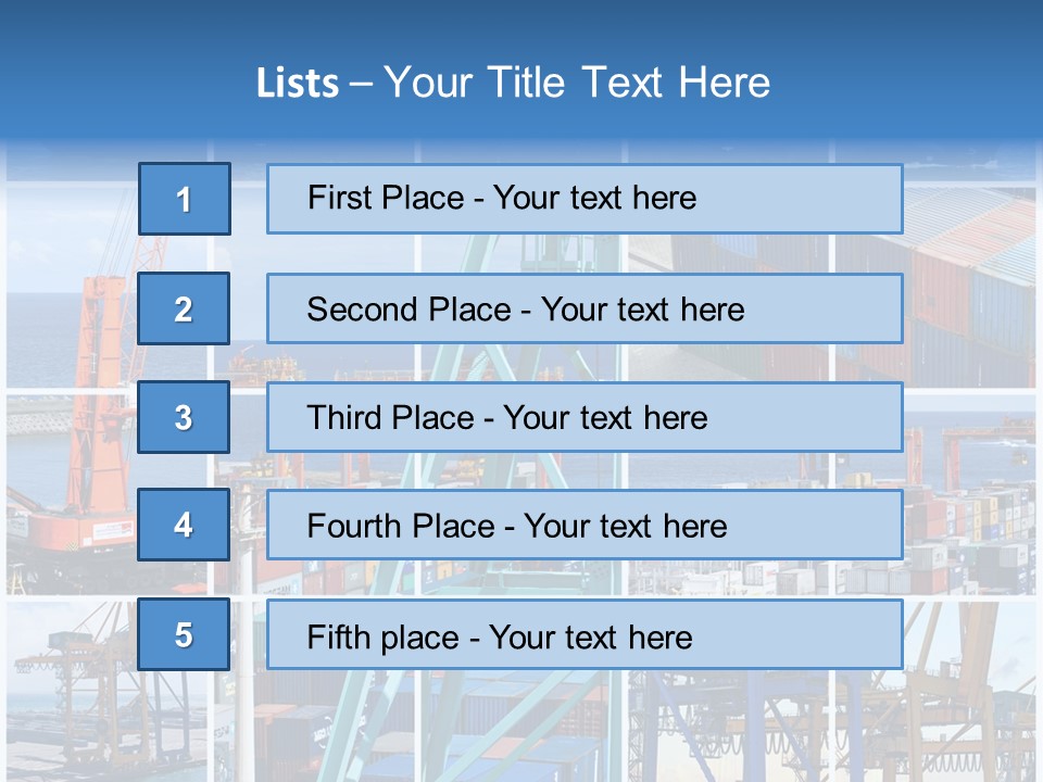Porteconteneur Portiques Marchandise PowerPoint Template