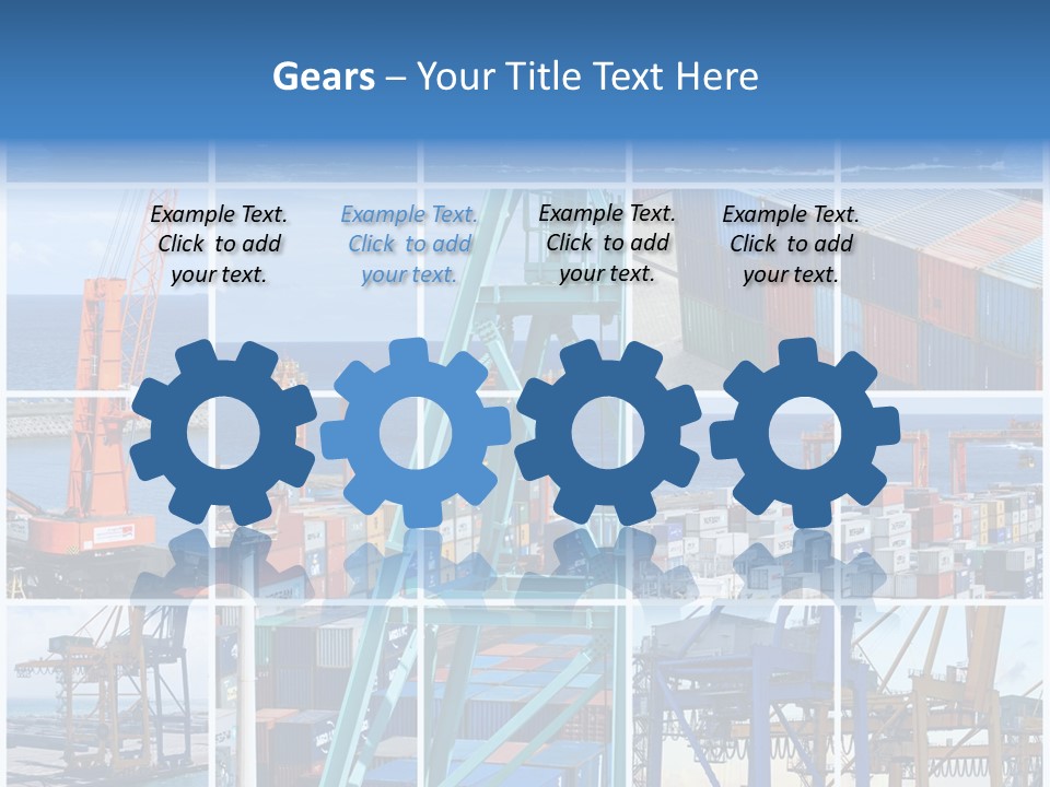 Porteconteneur Portiques Marchandise PowerPoint Template