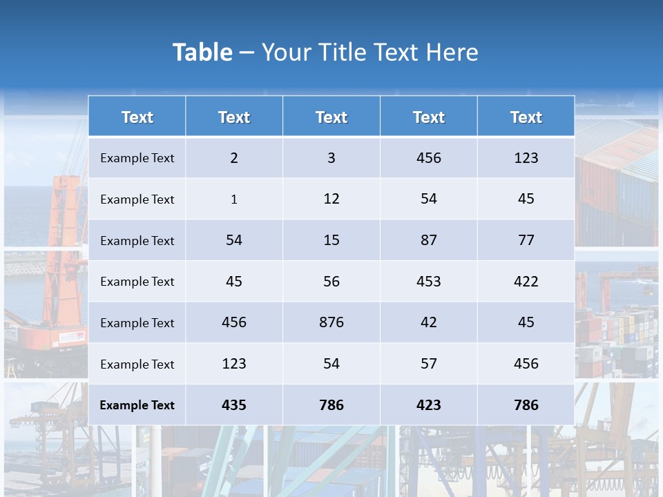 Porteconteneur Portiques Marchandise PowerPoint Template