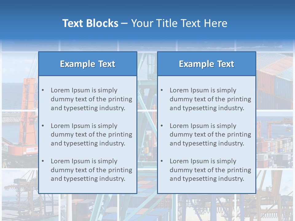 Porteconteneur Portiques Marchandise PowerPoint Template