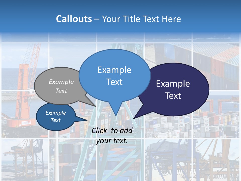 Porteconteneur Portiques Marchandise PowerPoint Template