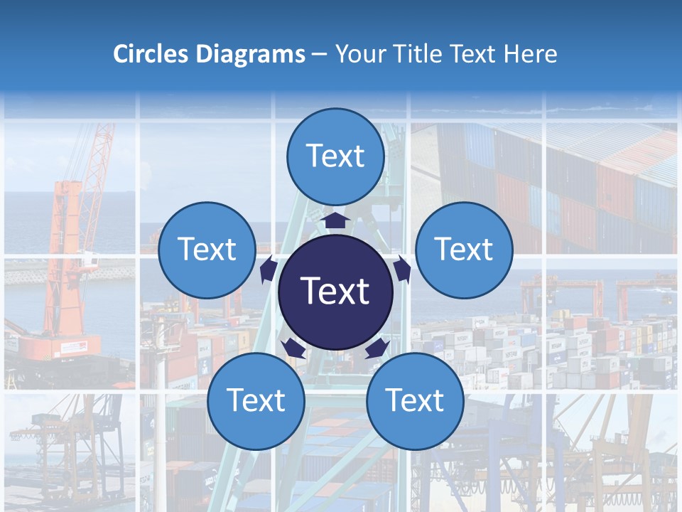 Porteconteneur Portiques Marchandise PowerPoint Template