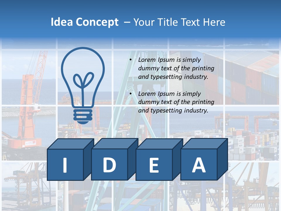 Porteconteneur Portiques Marchandise PowerPoint Template