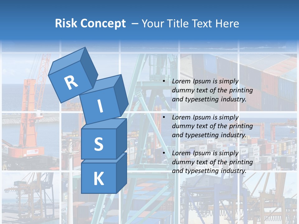 Porteconteneur Portiques Marchandise PowerPoint Template