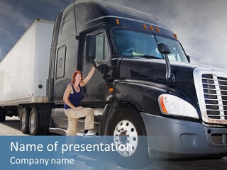 Commercial Cargo Truck Truck PowerPoint Template