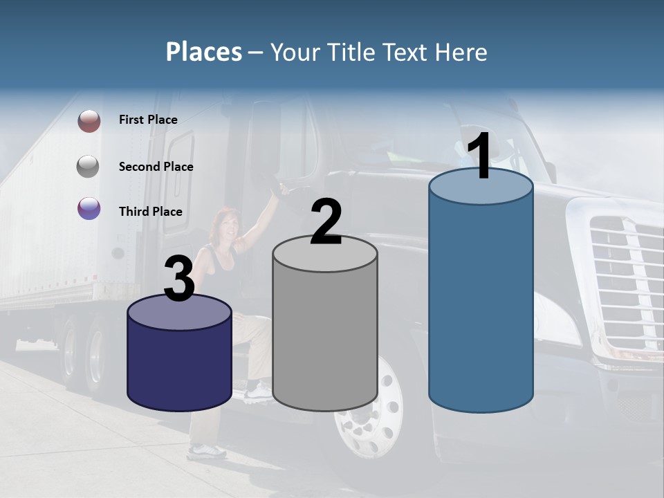 Commercial Cargo Truck Truck PowerPoint Template
