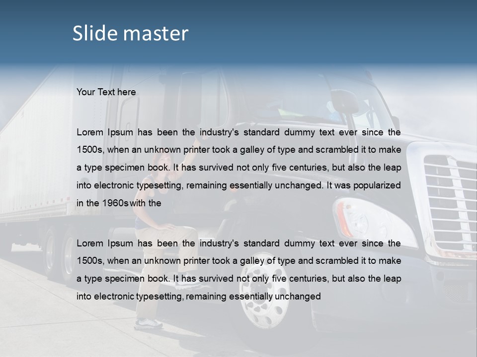 Commercial Cargo Truck Truck PowerPoint Template