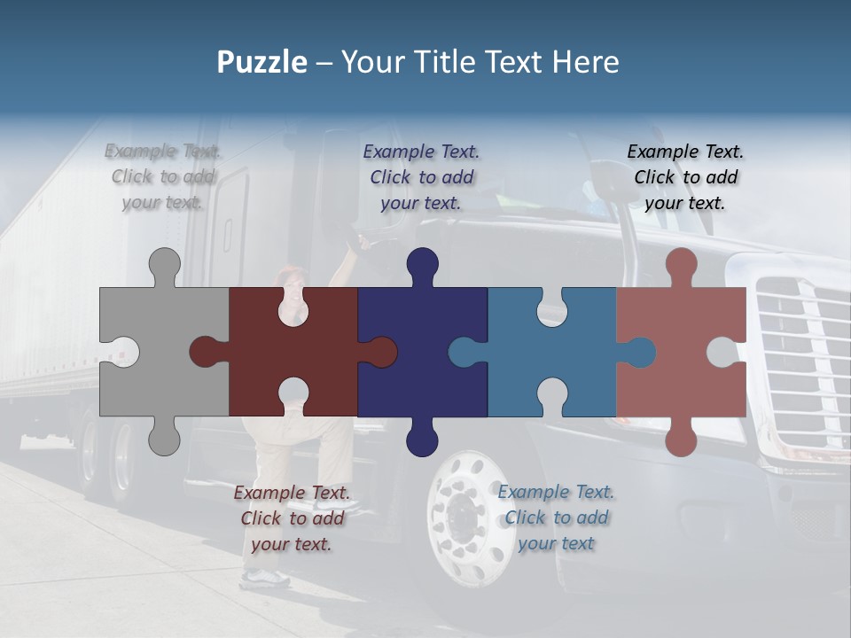Commercial Cargo Truck Truck PowerPoint Template