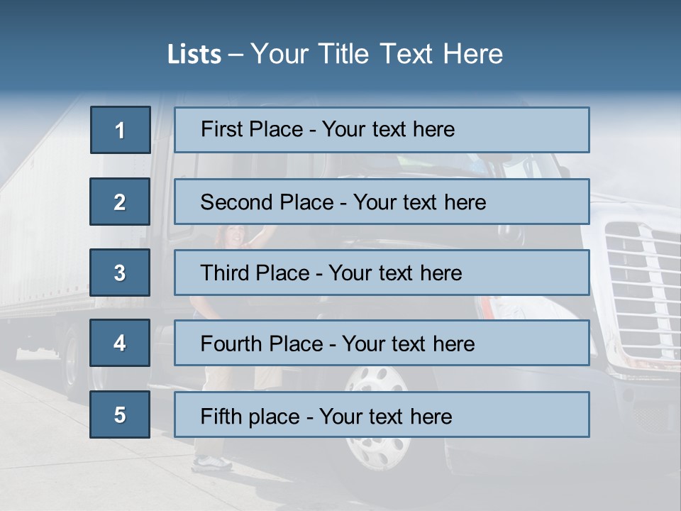 Commercial Cargo Truck Truck PowerPoint Template