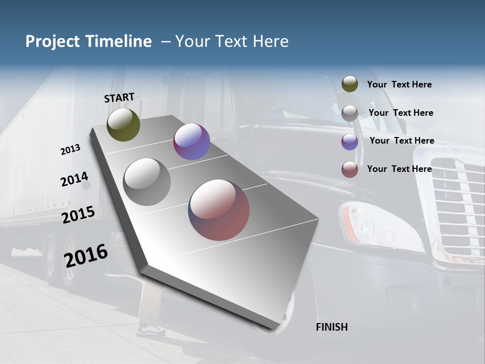 Commercial Cargo Truck Truck PowerPoint Template
