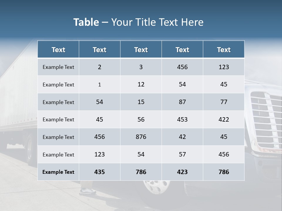 Commercial Cargo Truck Truck PowerPoint Template