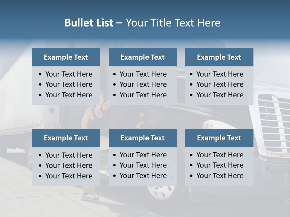 Commercial Cargo Truck Truck PowerPoint Template