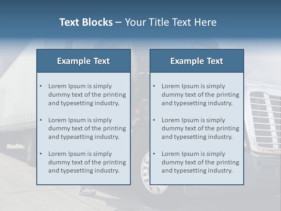 Commercial Cargo Truck Truck PowerPoint Template