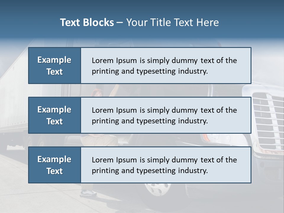 Commercial Cargo Truck Truck PowerPoint Template