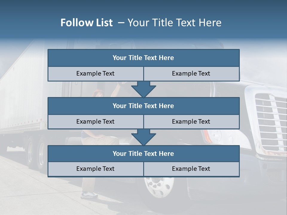 Commercial Cargo Truck Truck PowerPoint Template