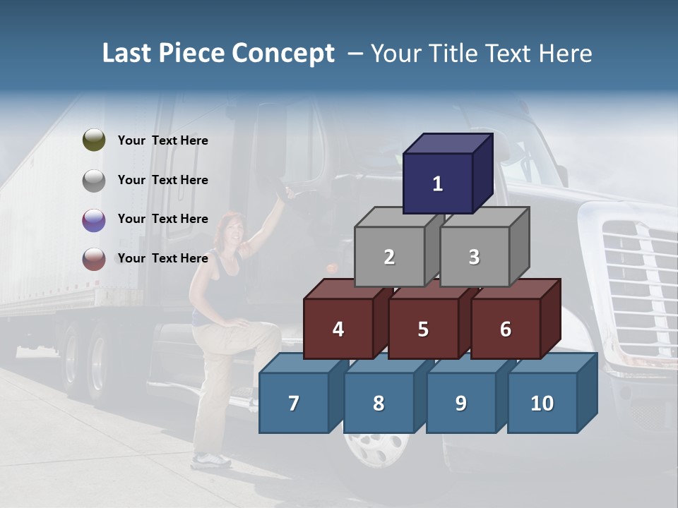 Commercial Cargo Truck Truck PowerPoint Template