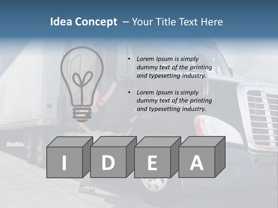 Commercial Cargo Truck Truck PowerPoint Template