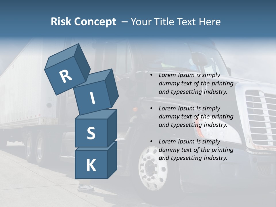 Commercial Cargo Truck Truck PowerPoint Template