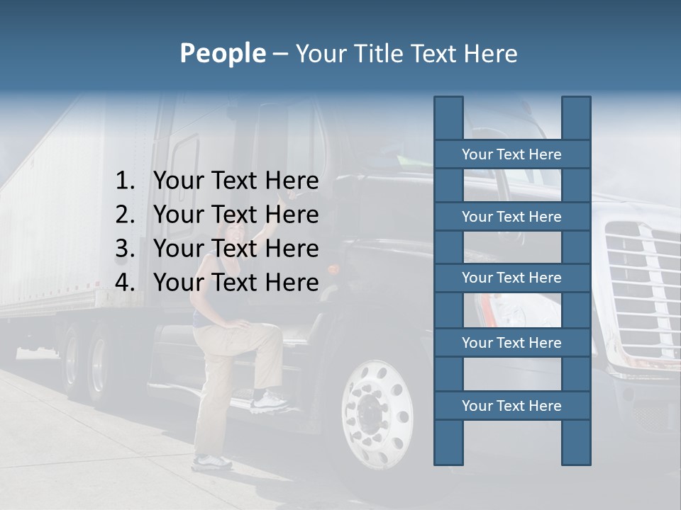 Commercial Cargo Truck Truck PowerPoint Template