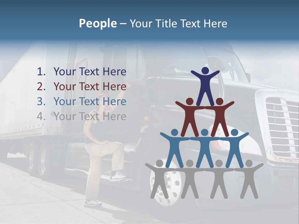 Commercial Cargo Truck Truck PowerPoint Template