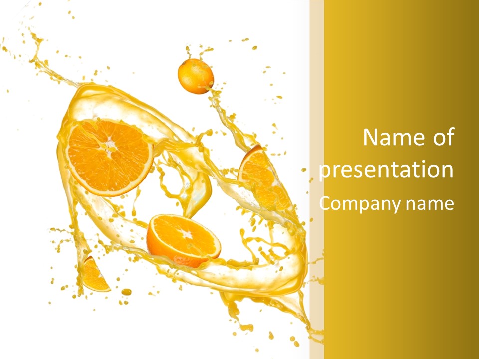 Juice Healthy Orange Fruit Fresh Food Drink Juicy Vitami Juicy Lemon PowerPoint Template