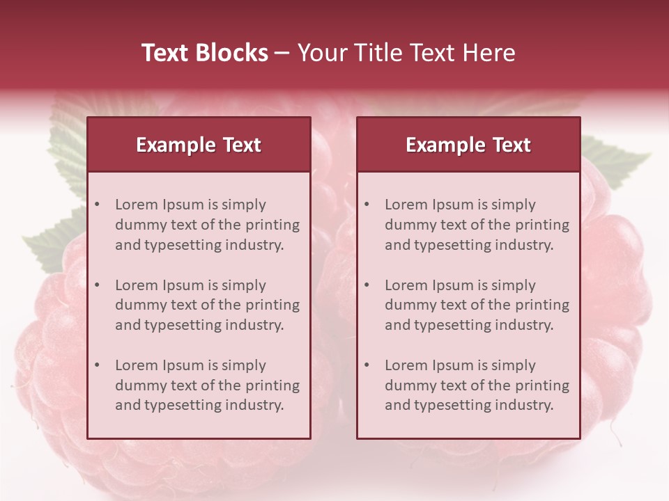 Raspberries Berry Vegetarian PowerPoint Template