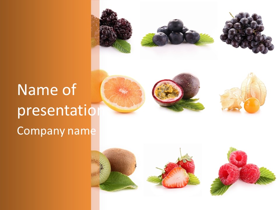 Isolated Vitamin Blackberry PowerPoint Template