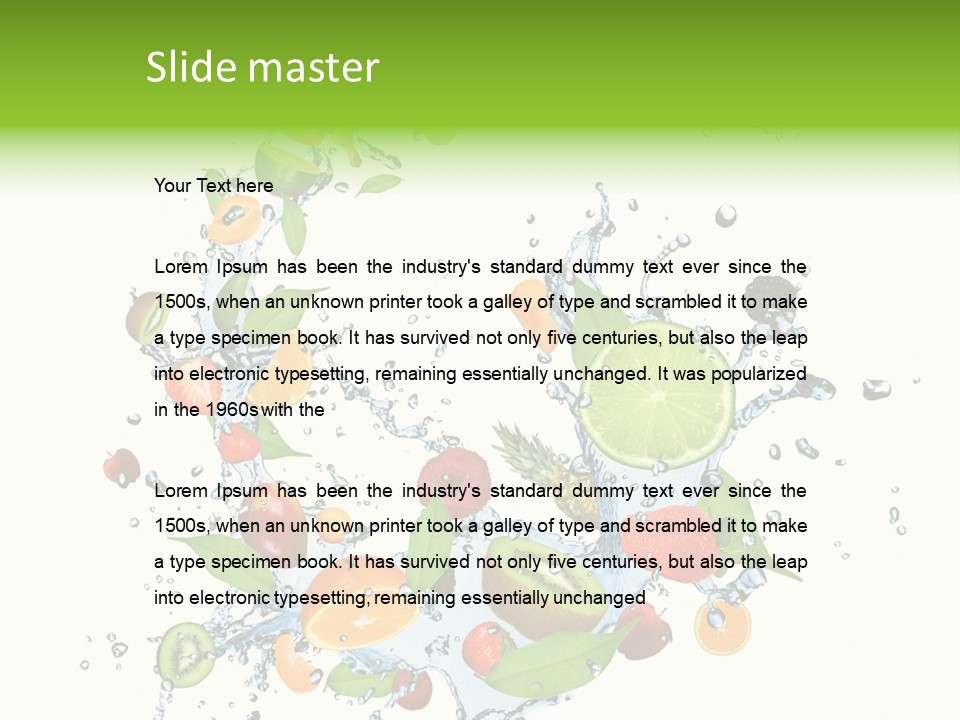 Wet Citrus Banana PowerPoint Template