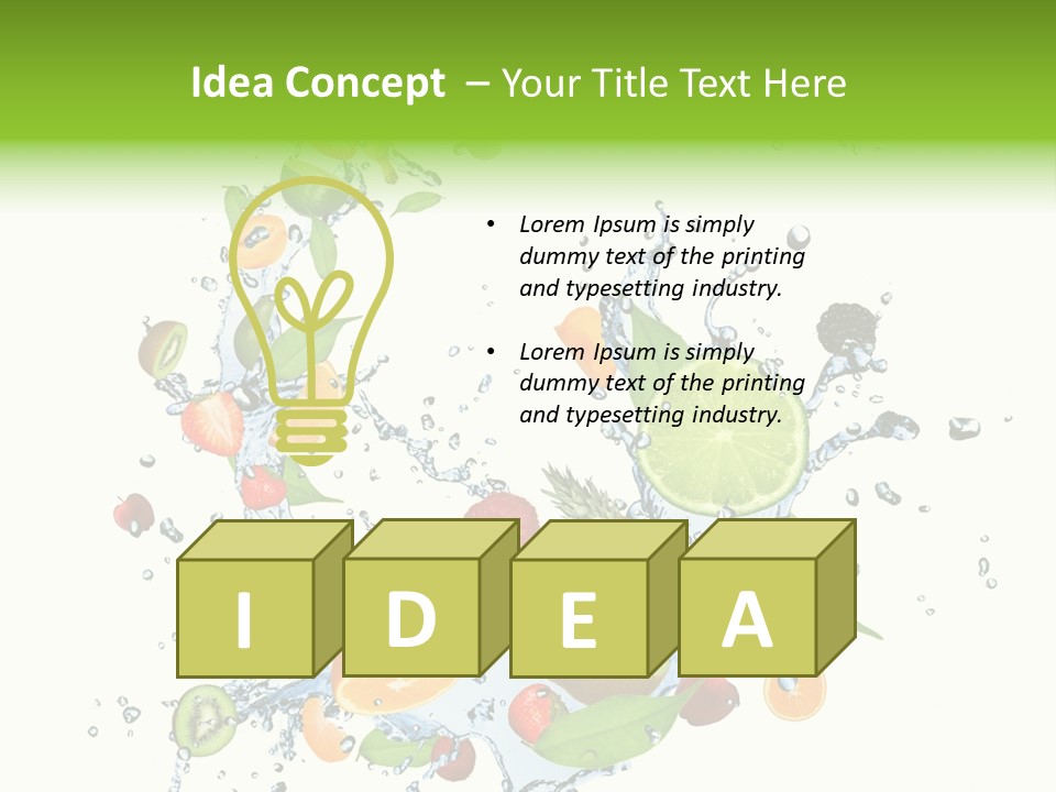 Wet Citrus Banana PowerPoint Template