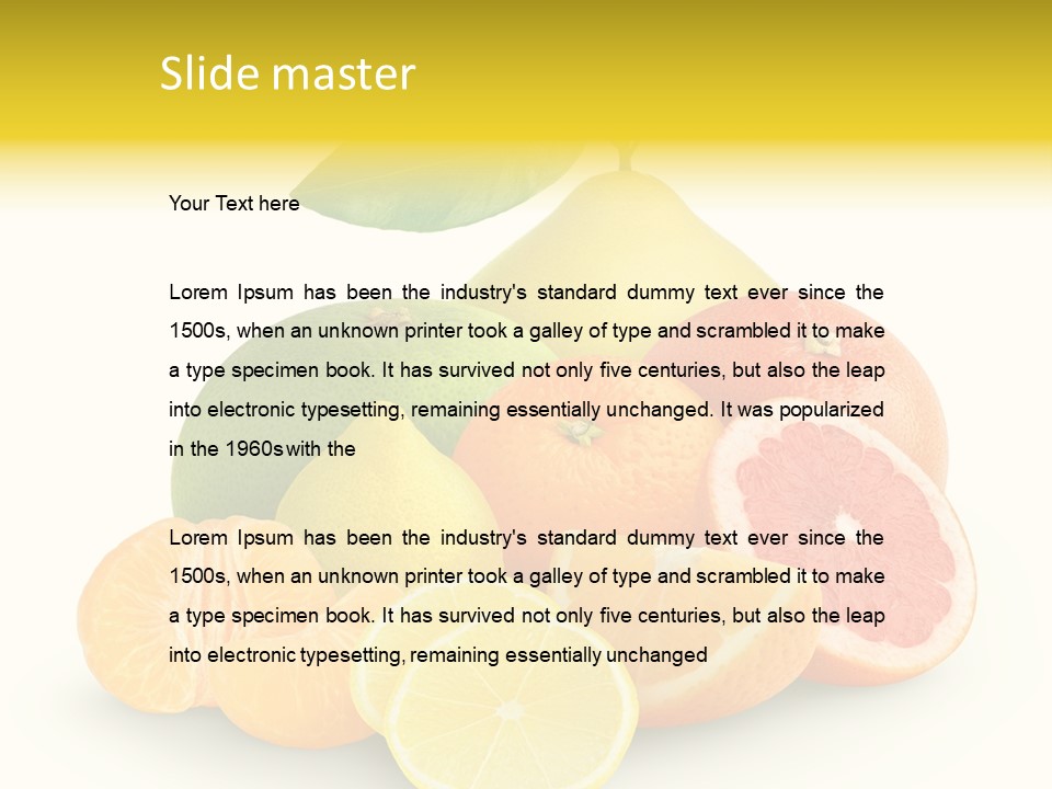 Group Grapefruit Food PowerPoint Template