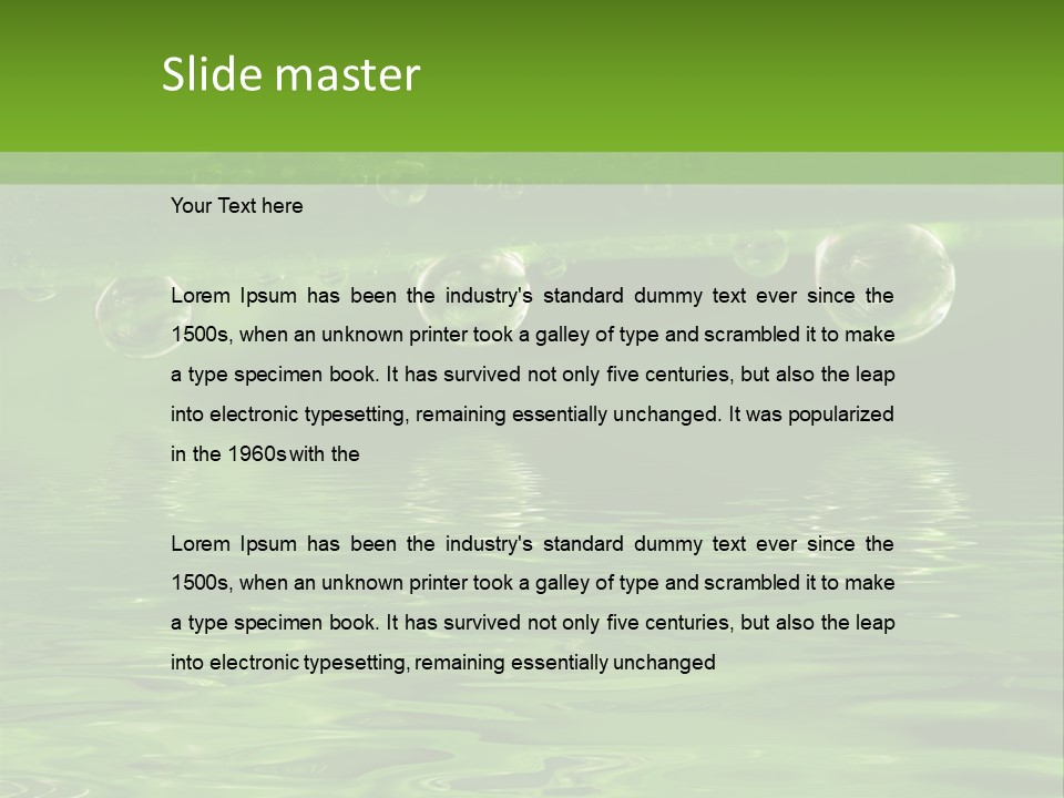 Bubble Wet Environmental PowerPoint Template