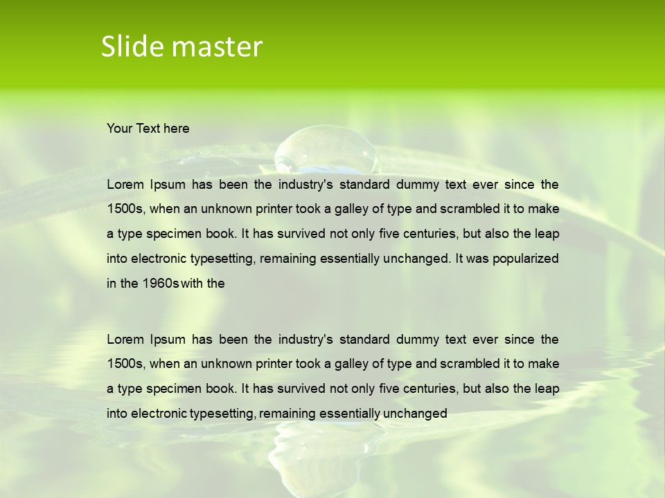 Leaves Liquid Outdoors PowerPoint Template