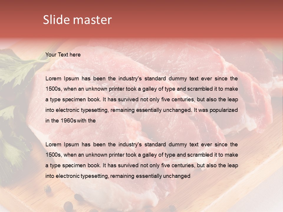 Fillets Barbecue Pork PowerPoint Template