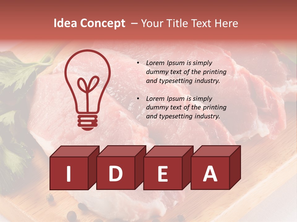 Fillets Barbecue Pork PowerPoint Template