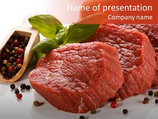 Sirloin White Cutting PowerPoint Template