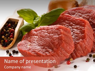 Beefsteak Portion Raw PowerPoint Template