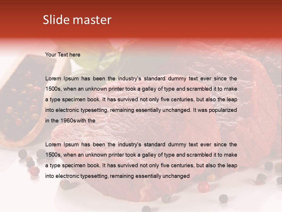Beefsteak Portion Raw PowerPoint Template