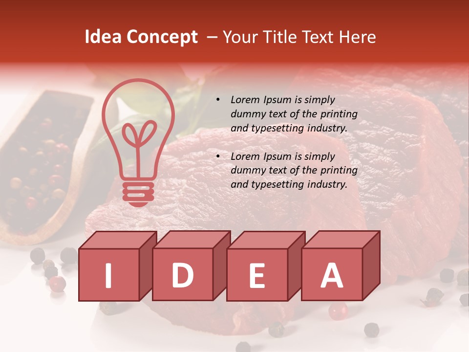 Beefsteak Portion Raw PowerPoint Template